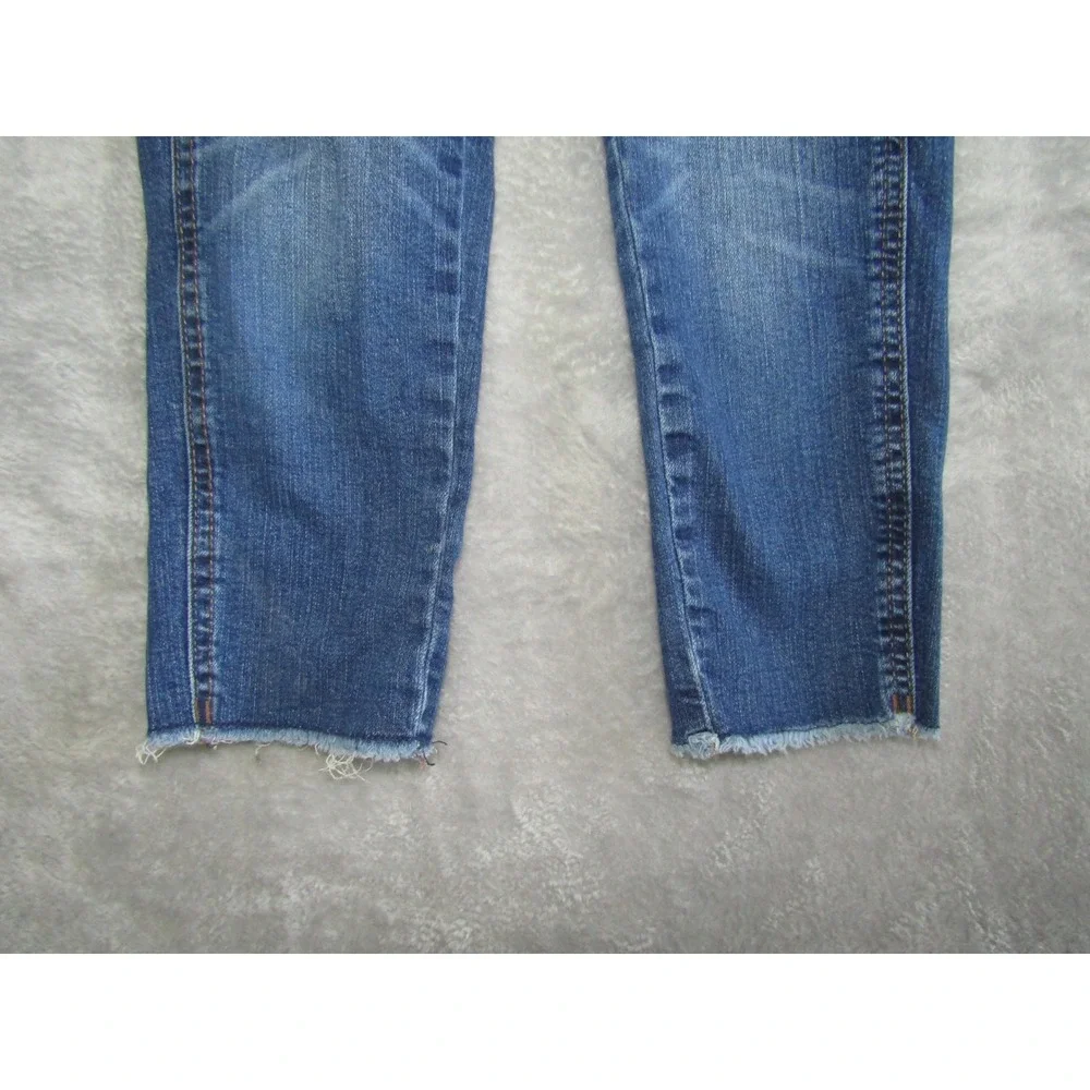 OshKosh B'gosh‎ Denim Overalls Blue Jean Distressed Raw Hem Kids Size 8